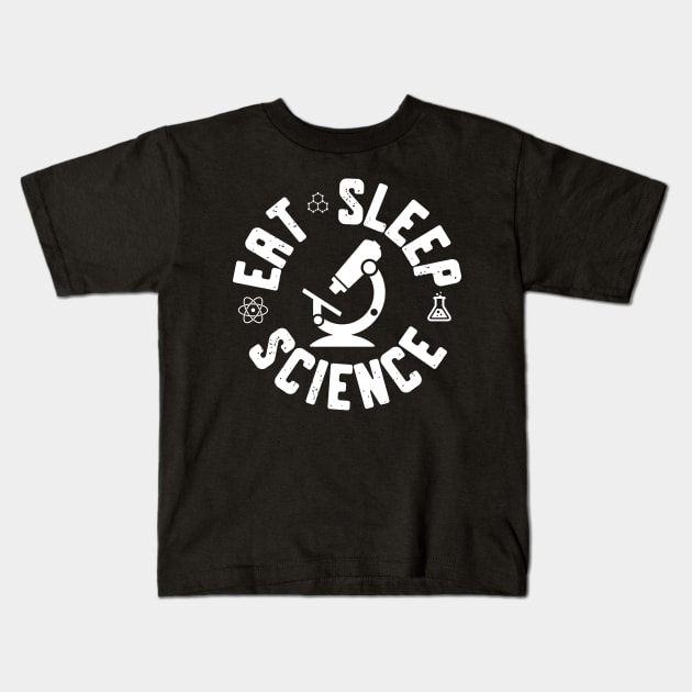 Eat Sleep Science Kids T-Shirt by thingsandthings